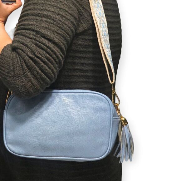 "The Sunday Bruncher" Blue Crush Margarita Camera Style Crossbody Bag - Picture 12 of 15